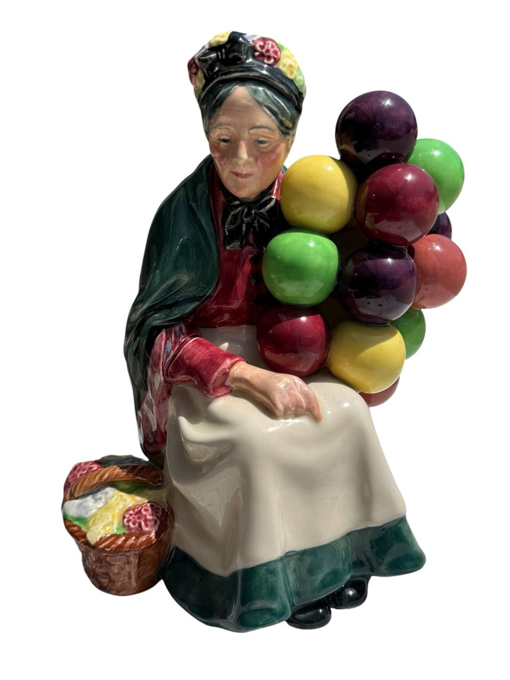 Royal Doulton Old Balloon Seller HN1315 English Bone China Figurine Vintage 8”